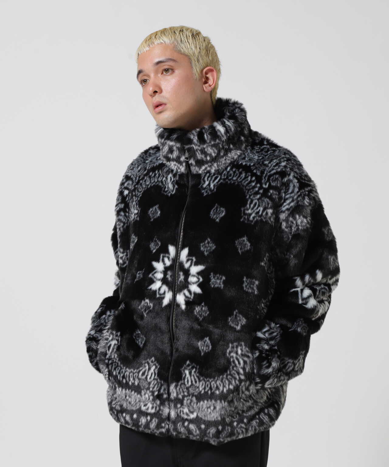 LUSOR（ルーソル）ECO FUR PAISLEY BZ エコファーペイズリーブルゾン 