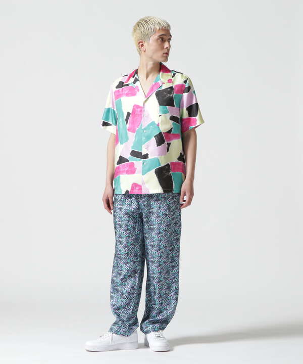 BANANATIME(バナナタイム )EASY PANTS CHEVRON FISH GREENBLUE