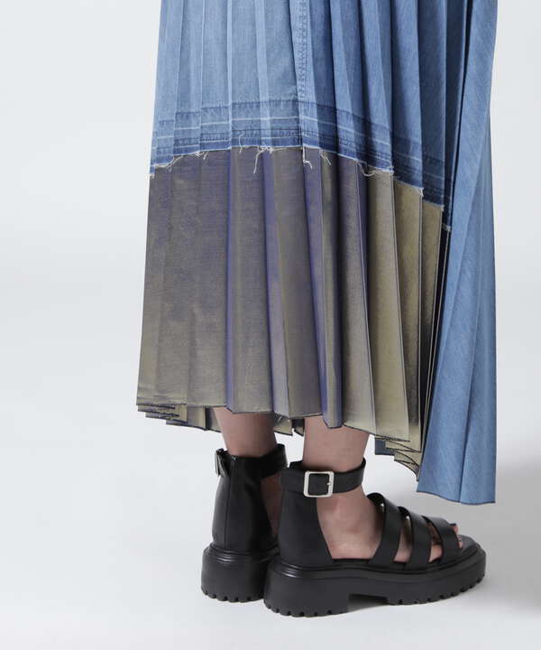 NAKAGAMI(ナカガミ) デニム×メタリックプリーツスカート