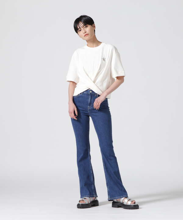 Calvin Klein Jeans（カルバンクラインジーンズ）ツイストフロントクロップドTシャツ/J221173
