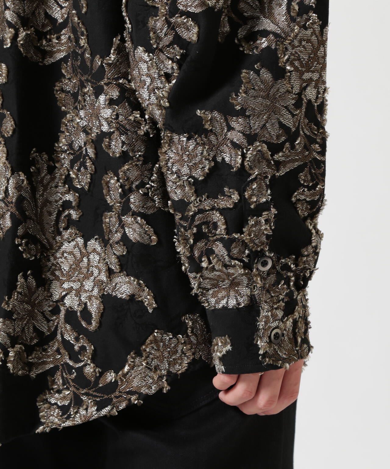 LUSOR（ルーソル）FLOWER CUT JQD SHIRT フラワージャカードシャツ | B