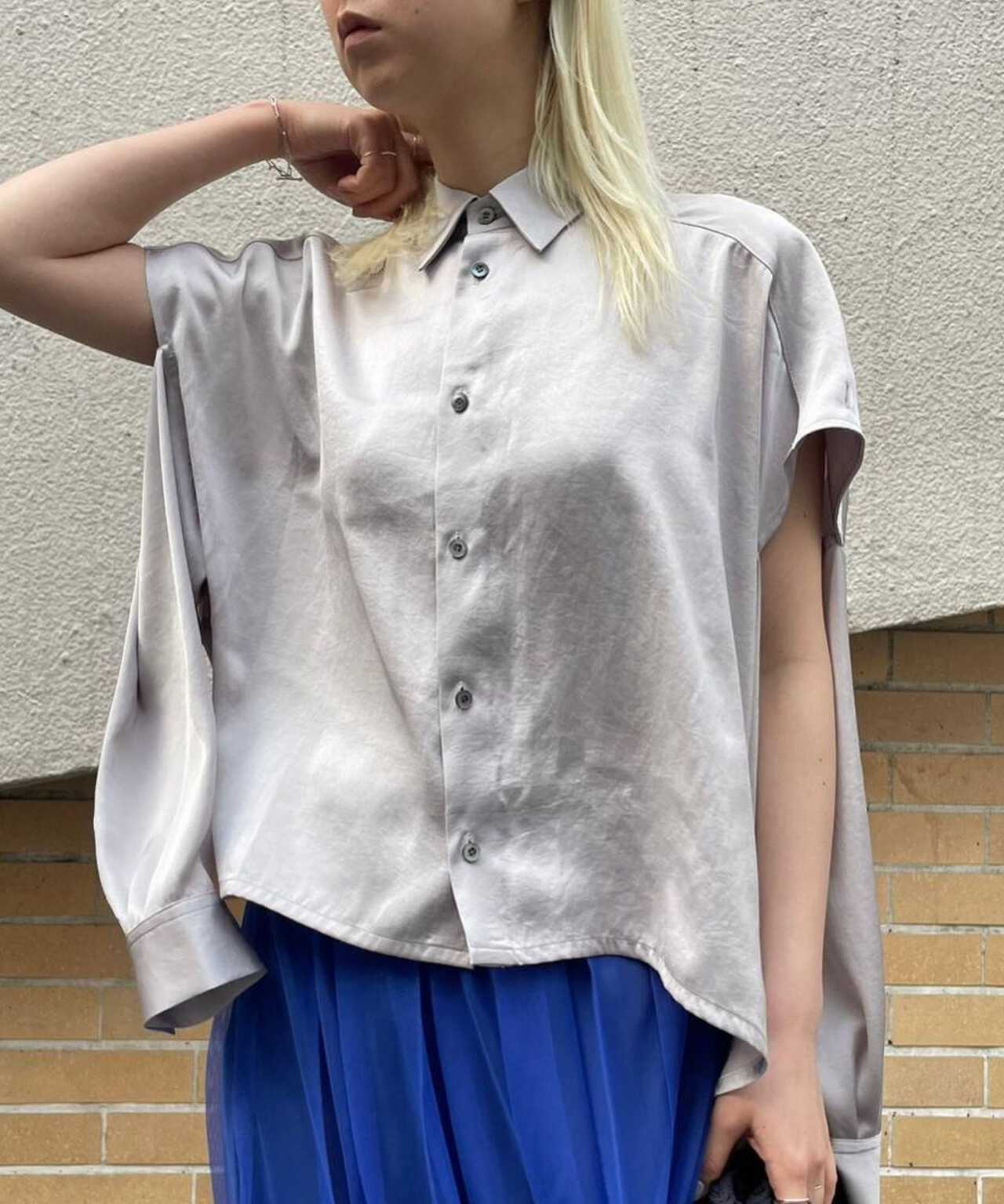 UJOH(ウジョー) 別注slit sleeve shirts/スリットスリーブシャツ | B