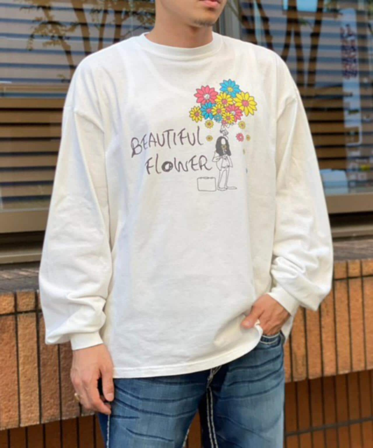 REMI RELIEF/別注beautifull flower LS T-shirt