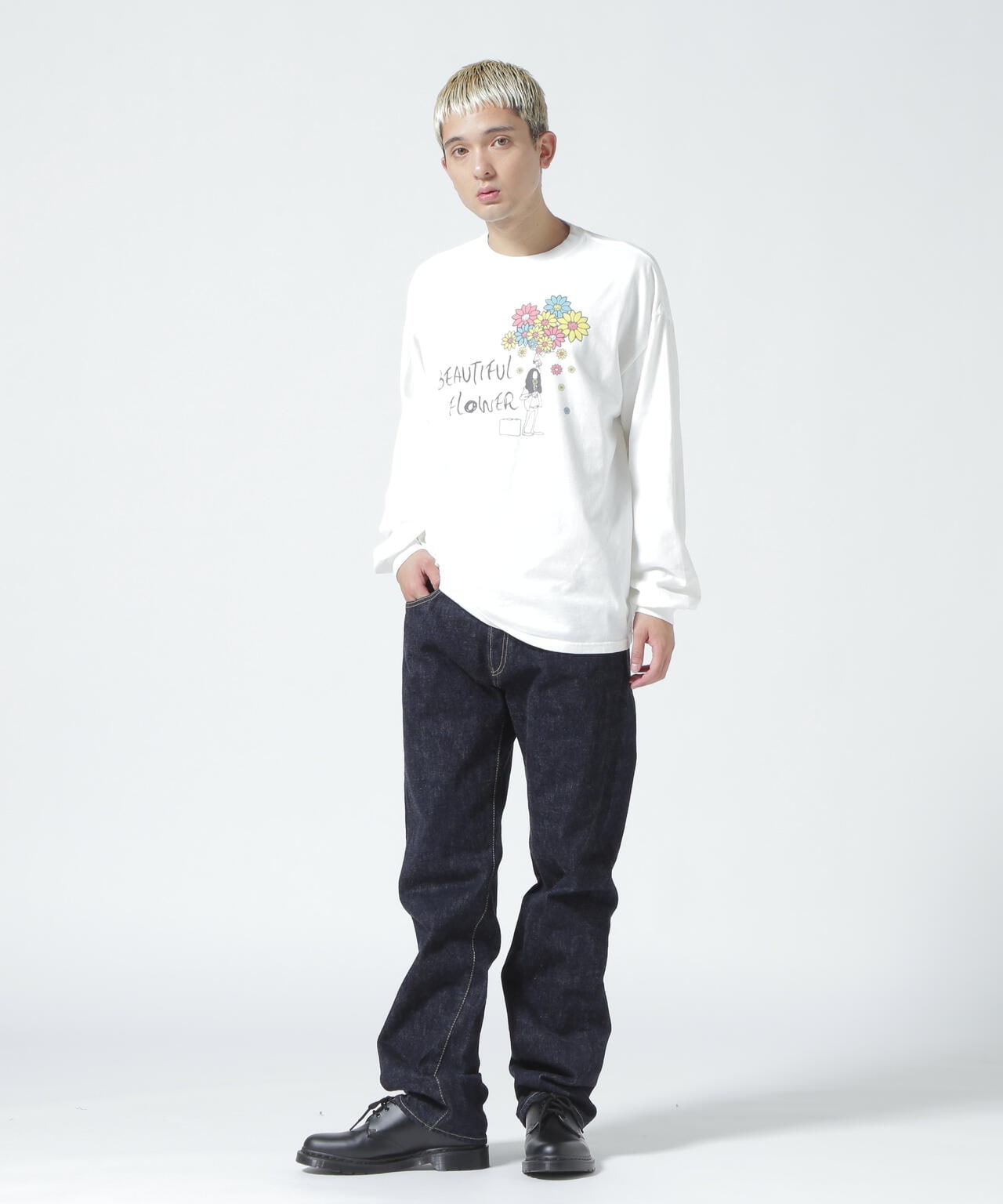 REMI RELIEF/別注beautifull flower LS T-shirt