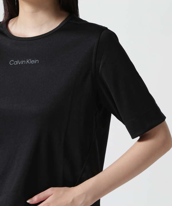 Calvin Klein （カルバンクライン）フロント ロゴプリント 5分袖 ボックス Tシャツ/4WS3K108