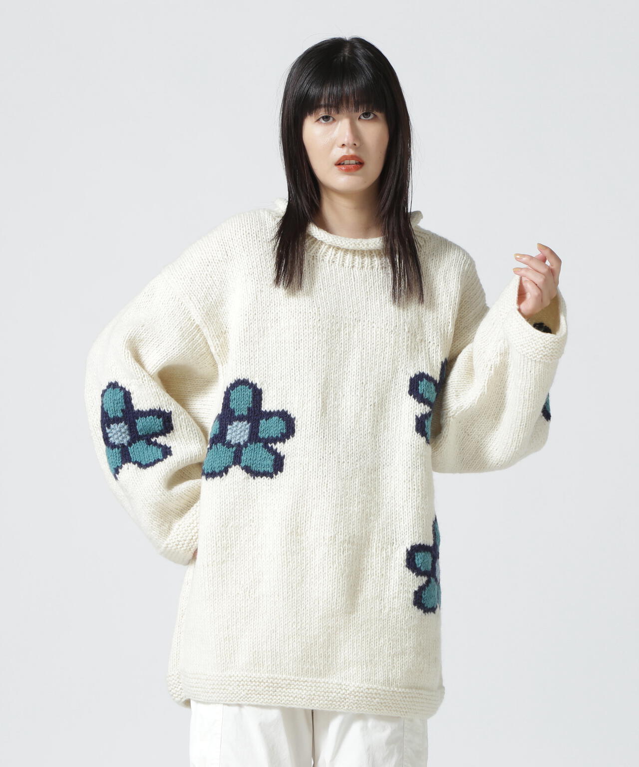 MacMahon Knitting Mills / Roll Neck Knit-Sparse Flower | B'2nd