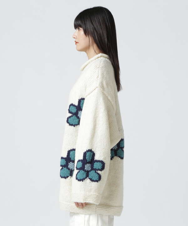 MacMahon Knitting Mills / Roll Neck Knit-Sparse Flower