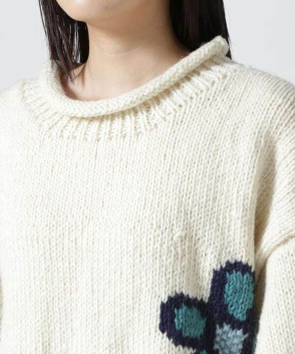 MacMahon Knitting Mills / Roll Neck Knit-Sparse Flower