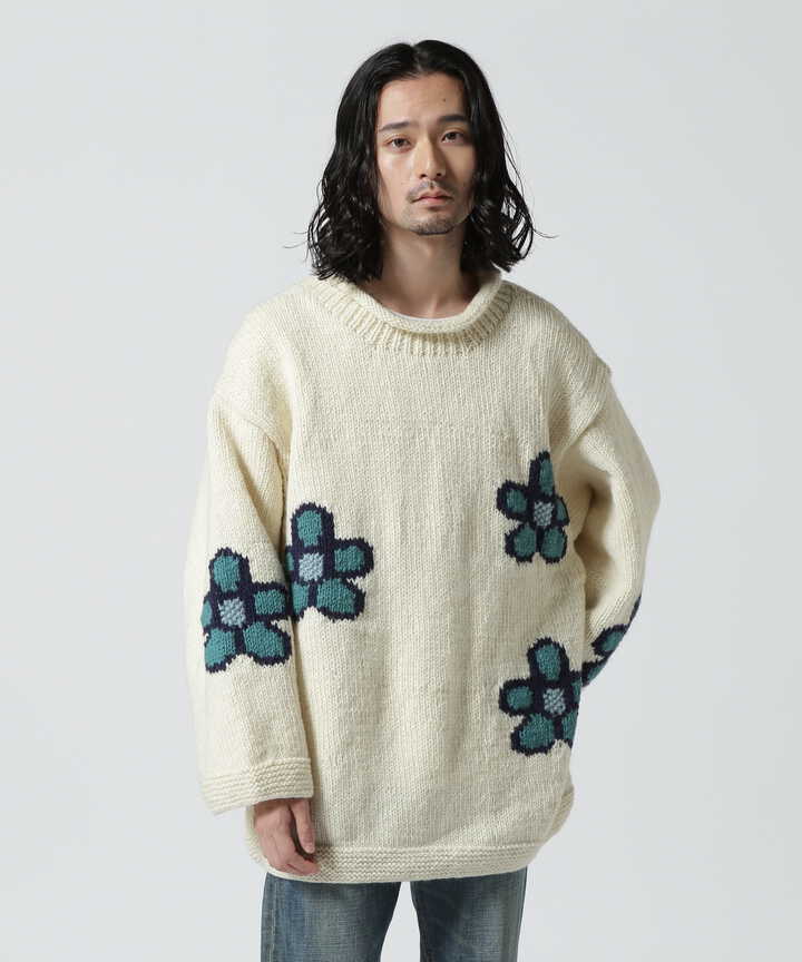 MacMahon Knitting Mills / Roll Neck Knit-Sparse Flower