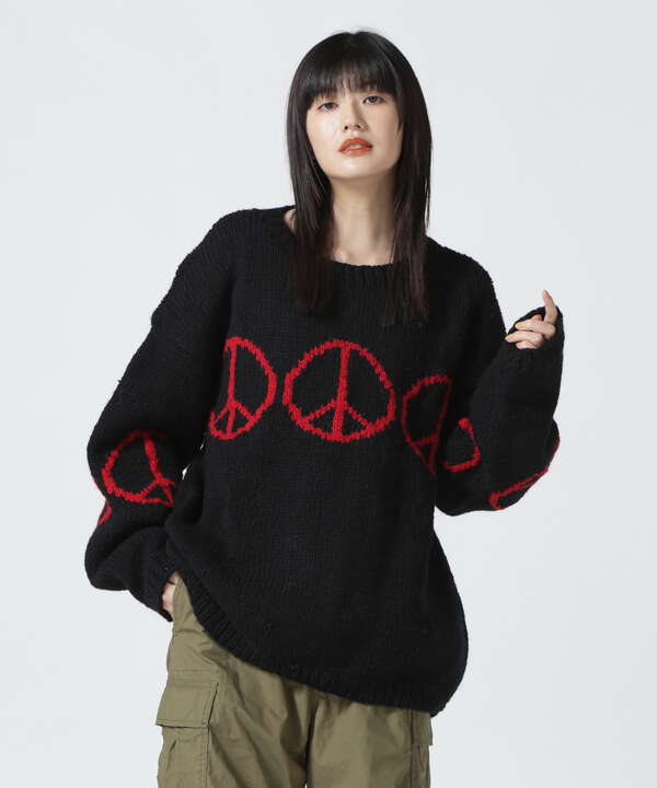 MacMahon Knitting Mills/ Crew Neck Knit-Line Peace