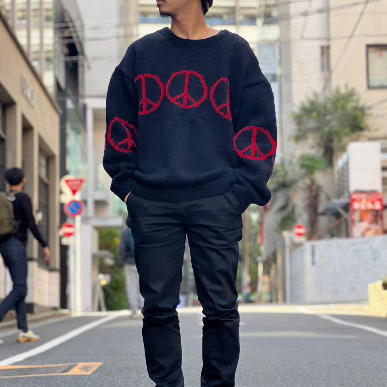 MacMahon Knitting Mills/ Crew Neck Knit-Line Peace | B'2nd ( ビー