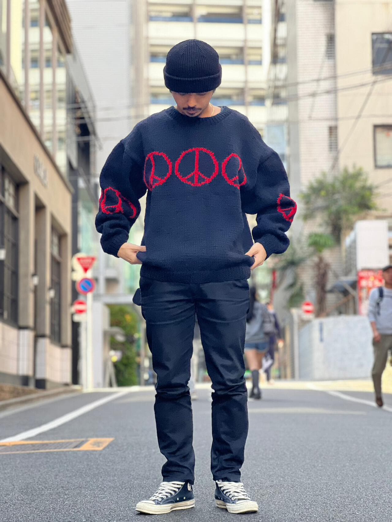 MacMahon Knitting Mills/ Crew Neck Knit-Line Peace | B'2nd ( ビー