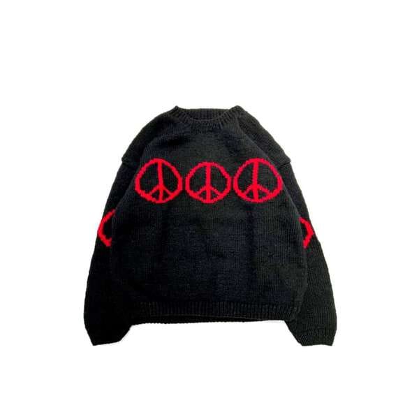 MacMahon Knitting Mills/ Crew Neck Knit-Line Peace