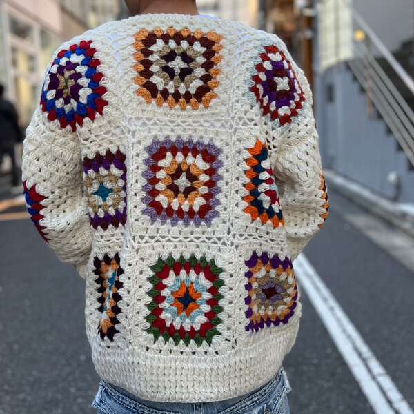 MacMahon Knitting Mills / Crochet V-neck Cardigan