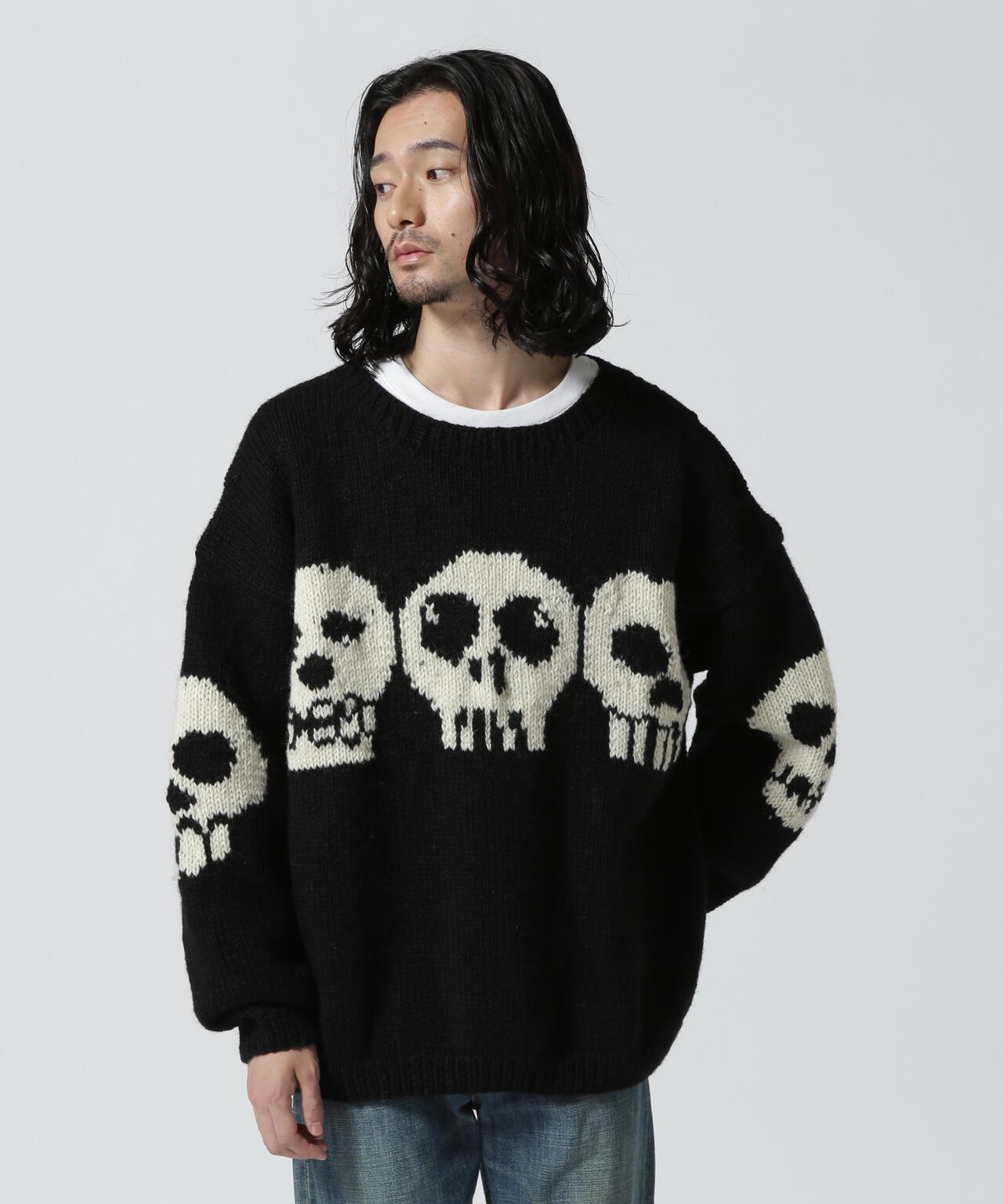 MacMahon Knitting Mills/Crew Neck Knit-Line Skulls | B'2nd ( ビー