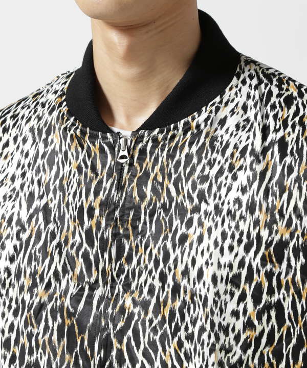 着丈肩幅身幅袖丈マインデニム　Leopard RC.Satin Rib Zip Blouson