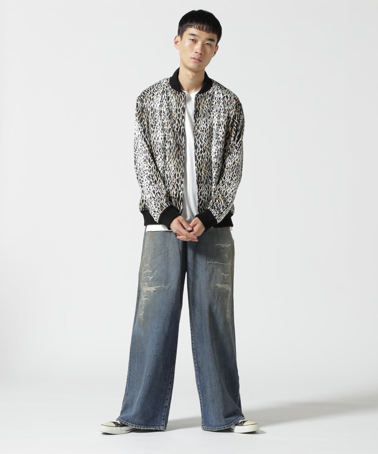 MINEDENIM（マインデニム）Leopard RC.Satin Rib Zip Blouson | B'2nd ...