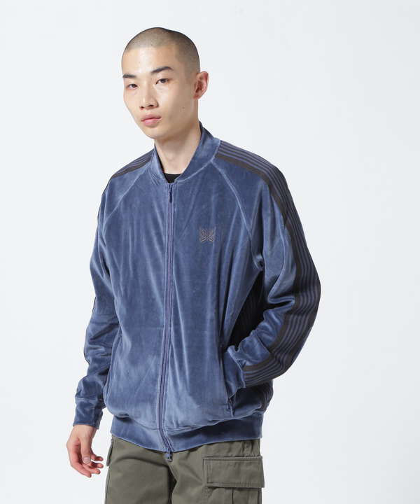 Needles track jacket Navy × Grey | www.ishela.com.br