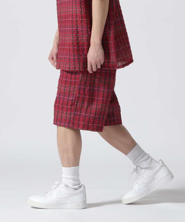 NEEDLES / BASKETBALL SHORT - PE/R CHIFFON SUCKER PLAID