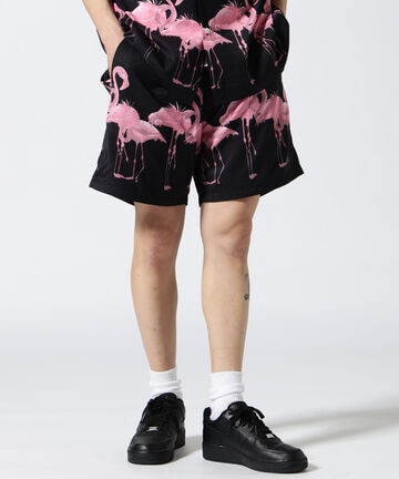 LUSOR（ルーソル）Flamingo Aloha Shorts フラミンゴ アロハショーツ