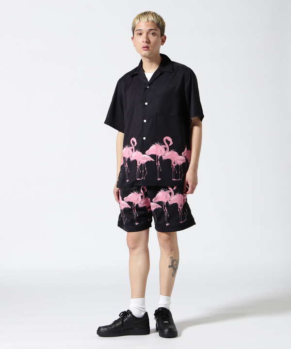 LUSOR（ルーソル）Flamingo Aloha Shorts フラミンゴ アロハショーツ