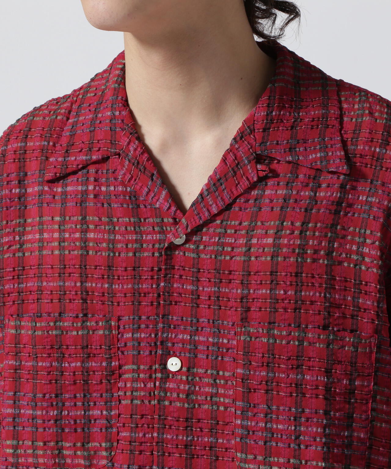 NEEDLES / S/S ONE-UP SHIRT - PE/R CHIFFON SUCKER PLAID | B'2nd ...