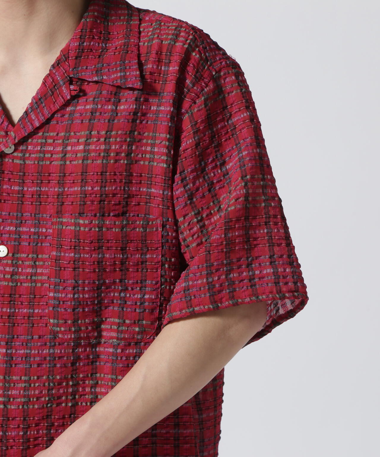 NEEDLES / S/S ONE-UP SHIRT - PE/R CHIFFON SUCKER PLAID | B'2nd ...