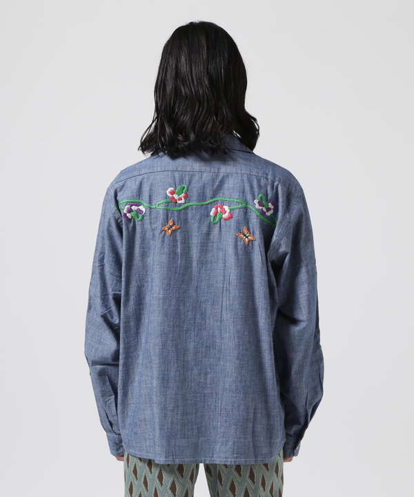 NEEDLES(ニードルズ)ONE-UP SHIRT - COTTON CHAMBRAY / INDIA EMB.