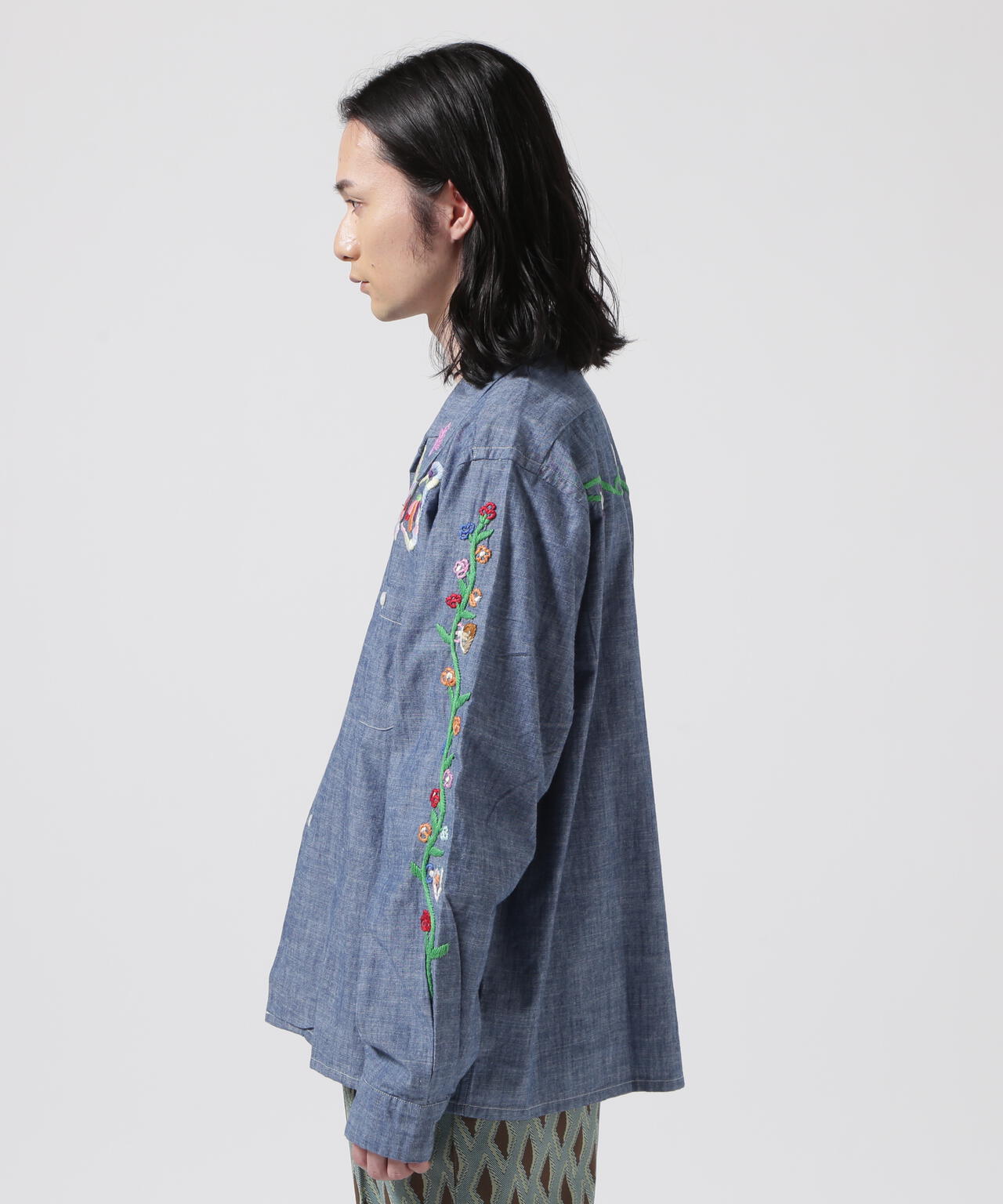 NEEDLES(ニードルズ)ONE-UP SHIRT - COTTON CHAMBRAY / INDIA EMB.