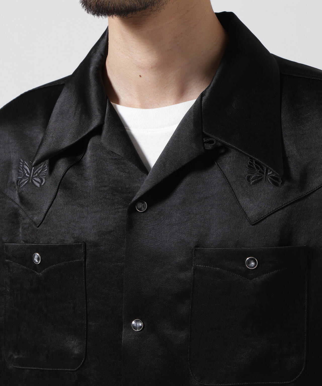 NEEDLES / L/S COWBOY ONE-UP SHIRT - POLY SATEEN