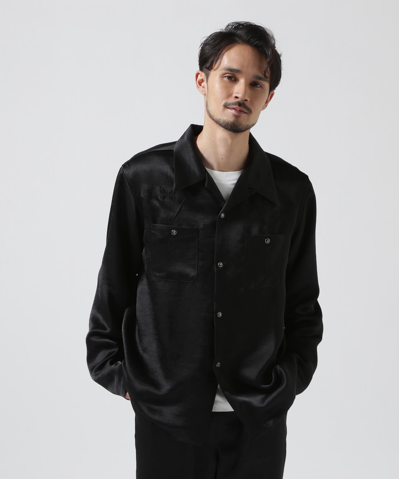 NEEDLES / L/S COWBOY ONE-UP SHIRT - POLY SATEEN