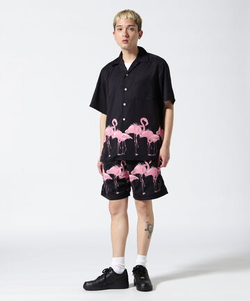 LUSOR（ルーソル）Flamingo Aloha Shirt フラミンゴアロハシャツ