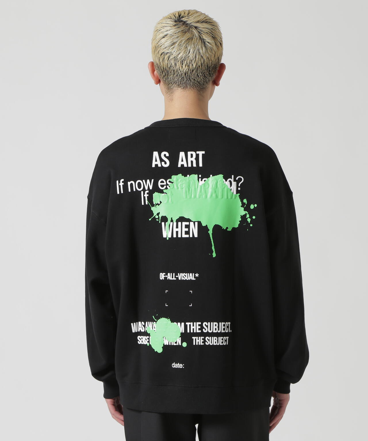 A4A/エーフォーエー/PAINT SWEAT CREWNECK プリントスウェットクルー 