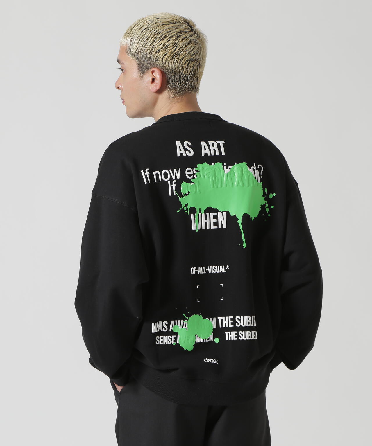 A4A/エーフォーエー/PAINT SWEAT CREWNECK プリントスウェットクルー 