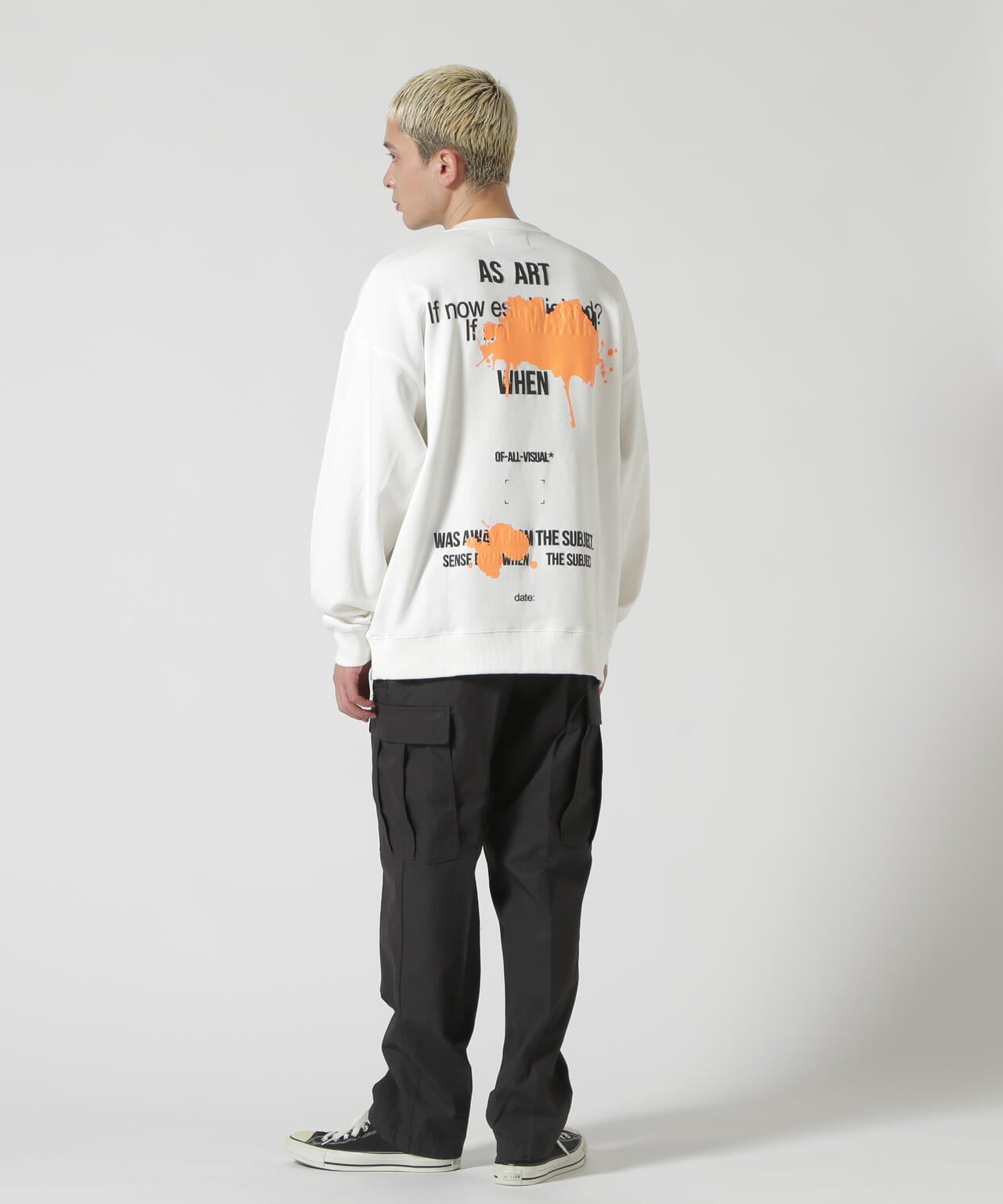 A4A/エーフォーエー/PAINT SWEAT CREWNECK プリントスウェットクルー