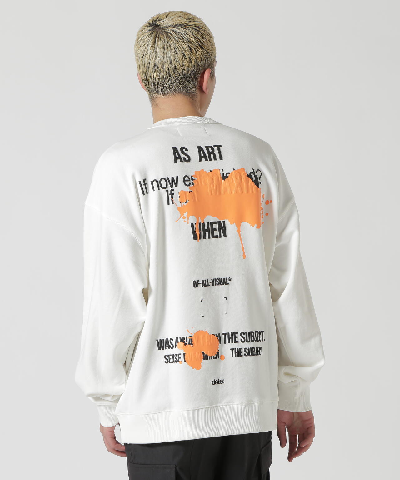 A4A/エーフォーエー/PAINT SWEAT CREWNECK プリントスウェットクルーネック