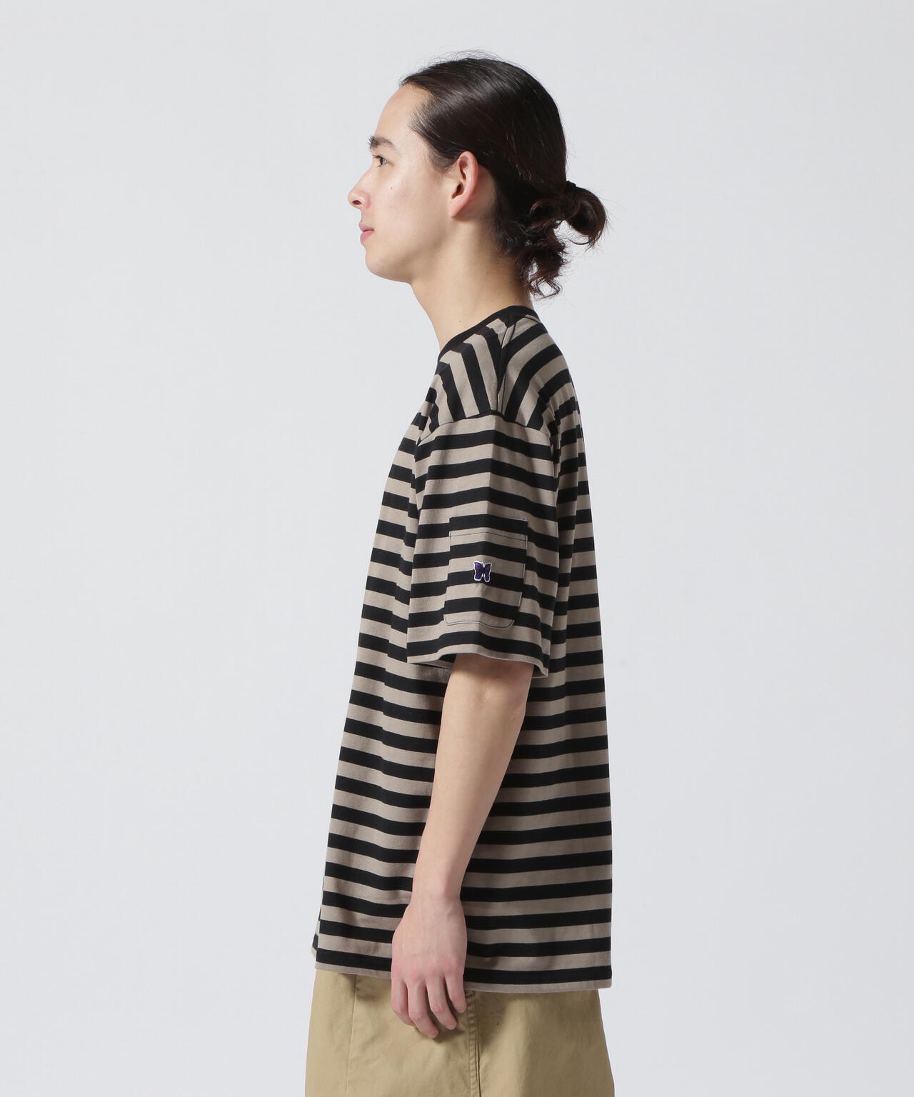 NEEDLES(ニードルズ)S/S CREW NECK TEE - COTTON STRIPE JERSEY