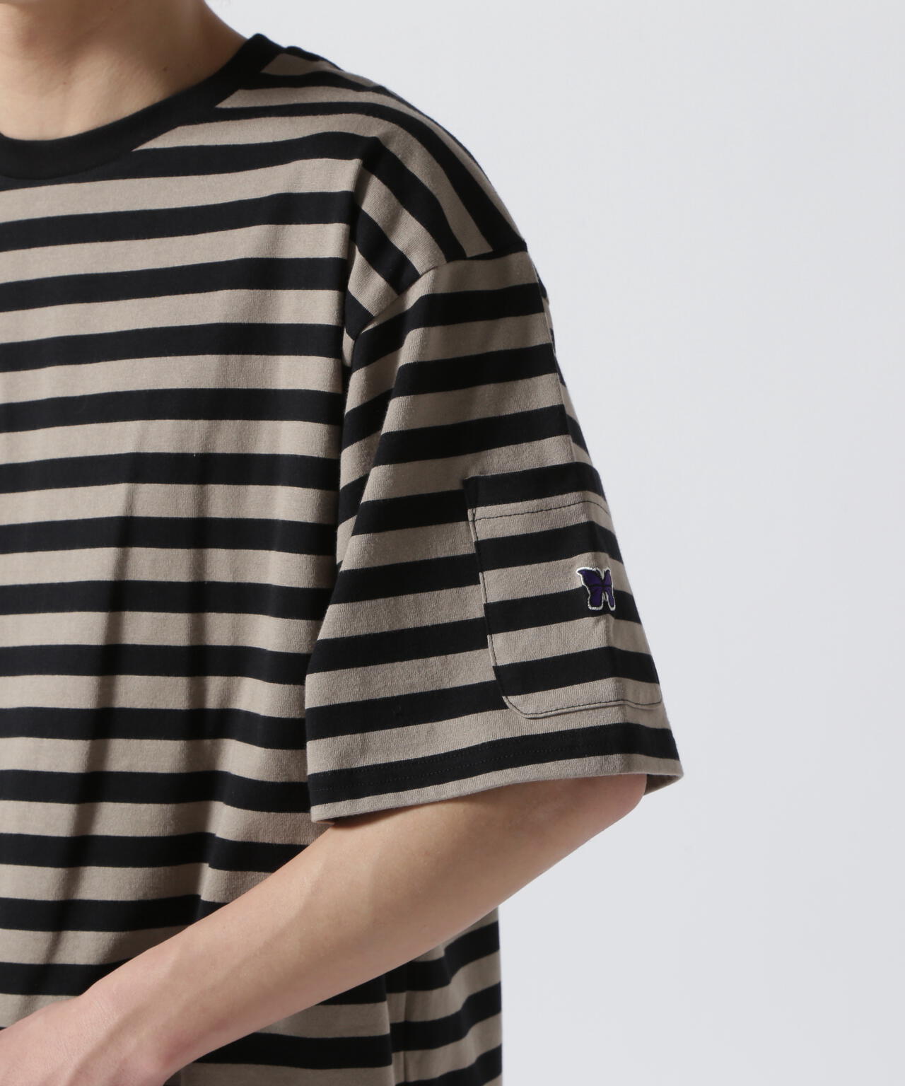 NEEDLES(ニードルズ)S/S CREW NECK TEE - COTTON STRIPE JERSEY