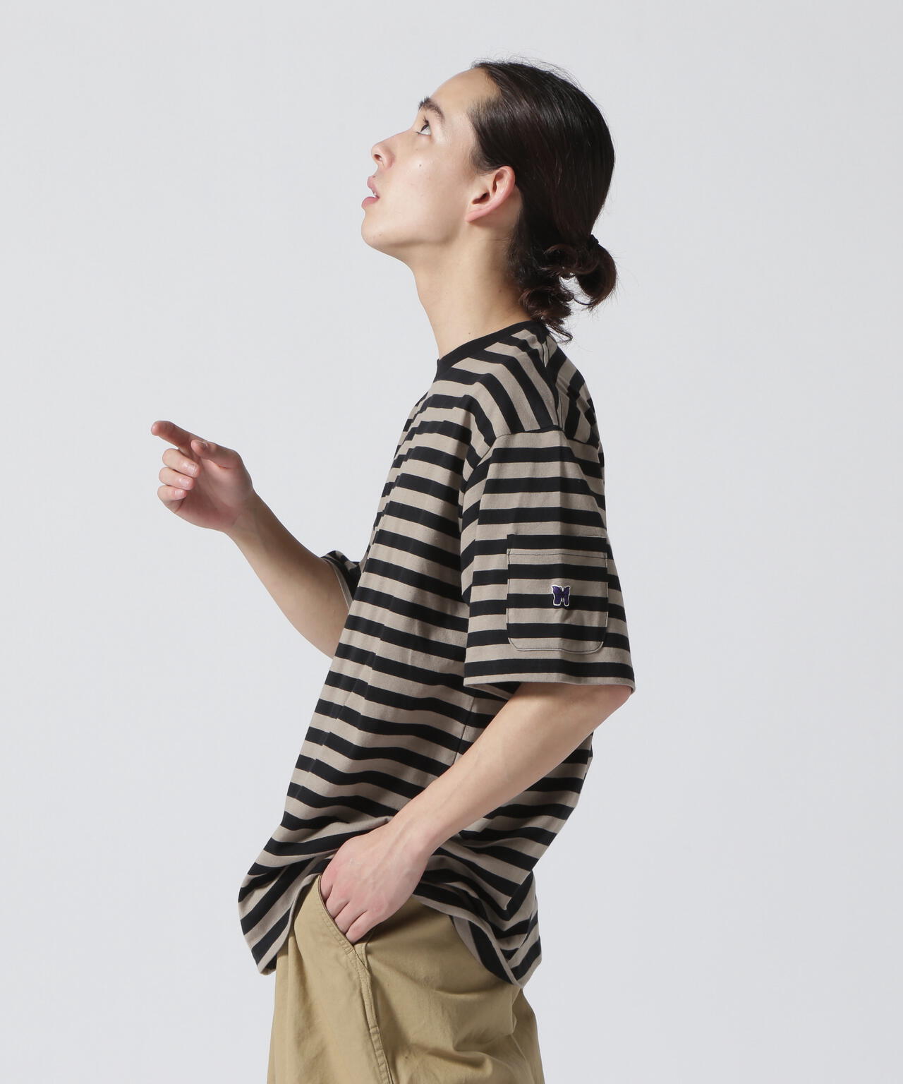 NEEDLES(ニードルズ)S/S CREW NECK TEE - COTTON STRIPE JERSEY