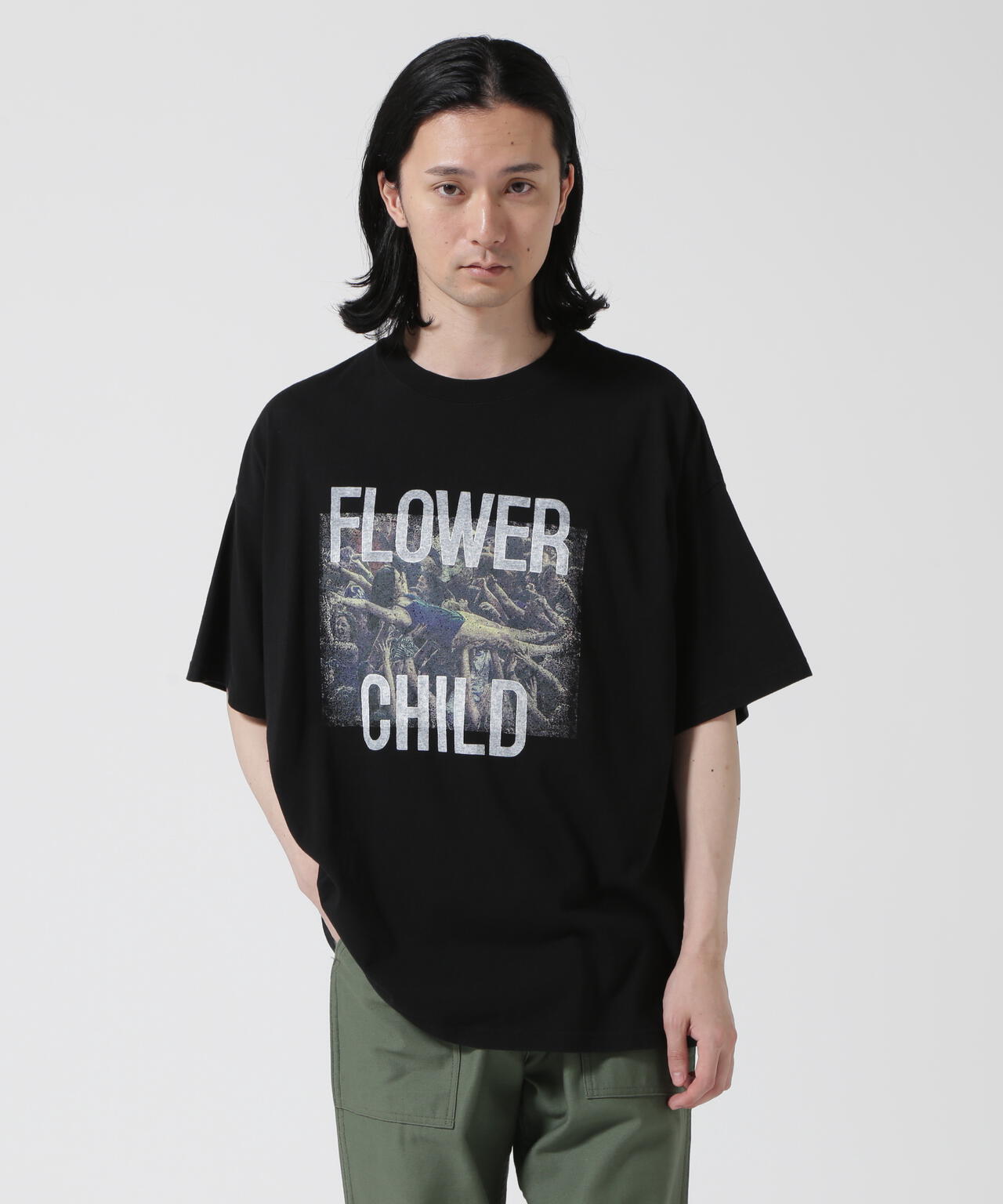 REMI RELIEF / 別注LW加工 20/-天竺BIGサイズ FLOWER CHILD