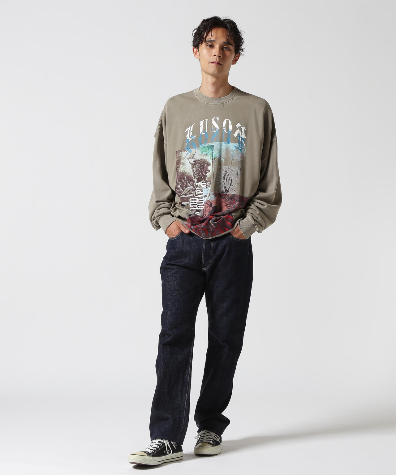 LUSOR（ルーソル）PIGMENT SWEAT OUTSIDE ピグメントスウェット アウトサイド