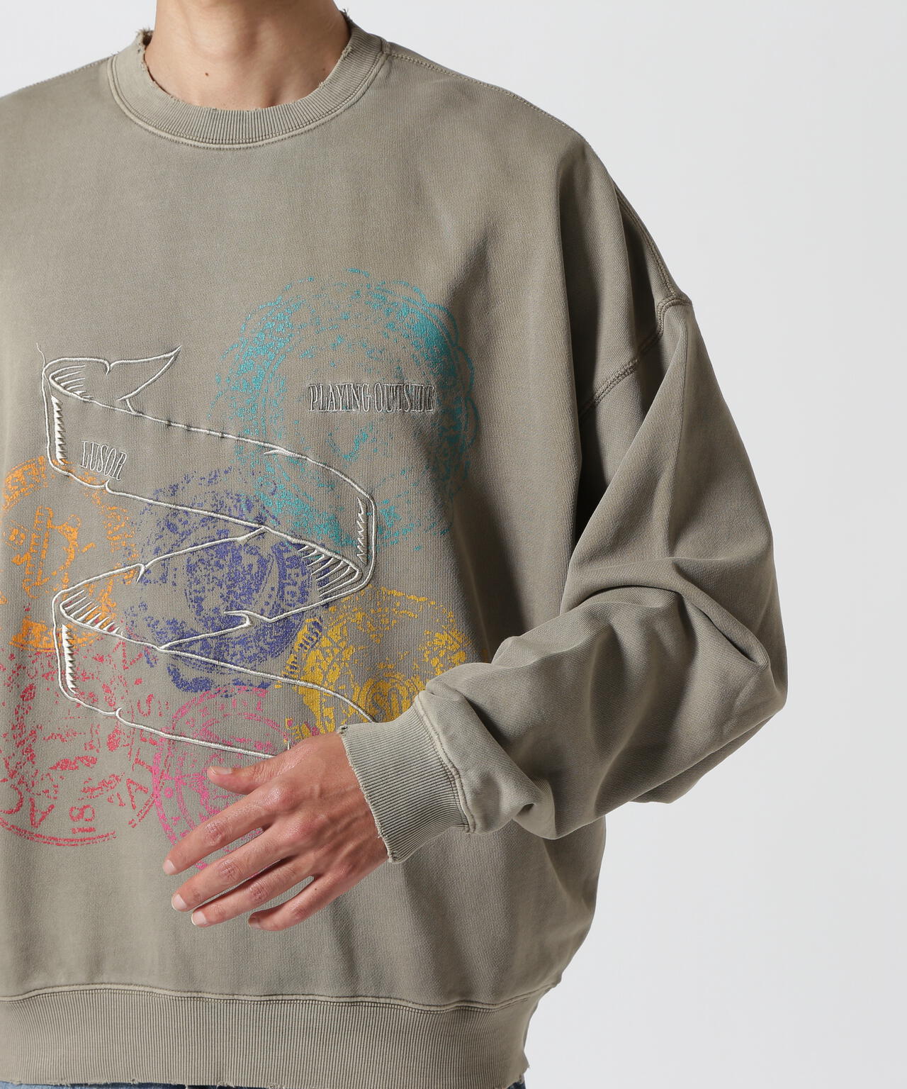 LUSOR（ルーソル）PIGMENT SWEAT STAMP ピグメントスウェット スタンプ