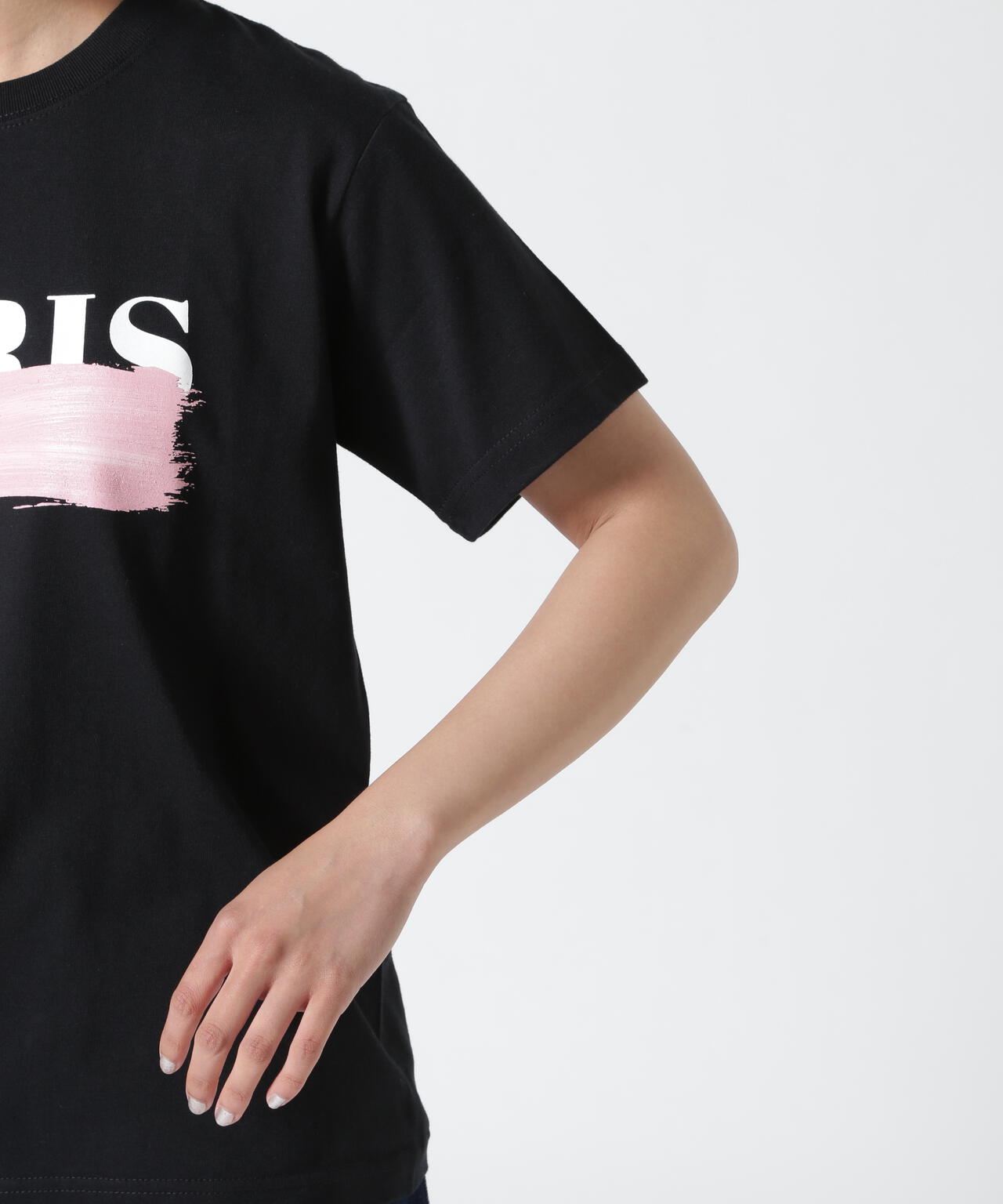 DROIT BELLO（ドロイトベロ）PINKブラッシュPARIS Tシャツ | B