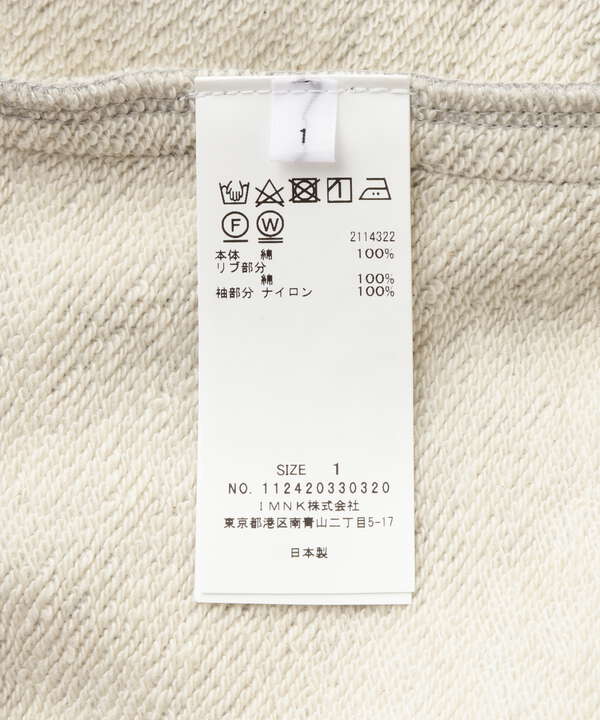 NOUNLESS（ナウンレス）SPORTY SWEAT DOCKING TOPS