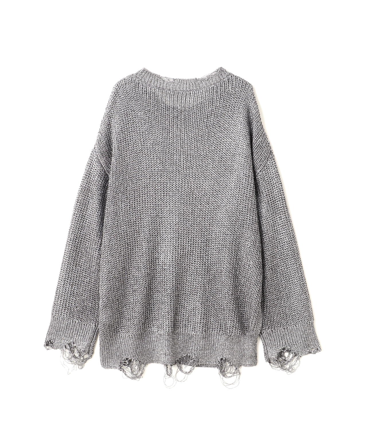 NOUNLESS（ナウンレス）SHINY FOIL GRUNGE KNIT | B 