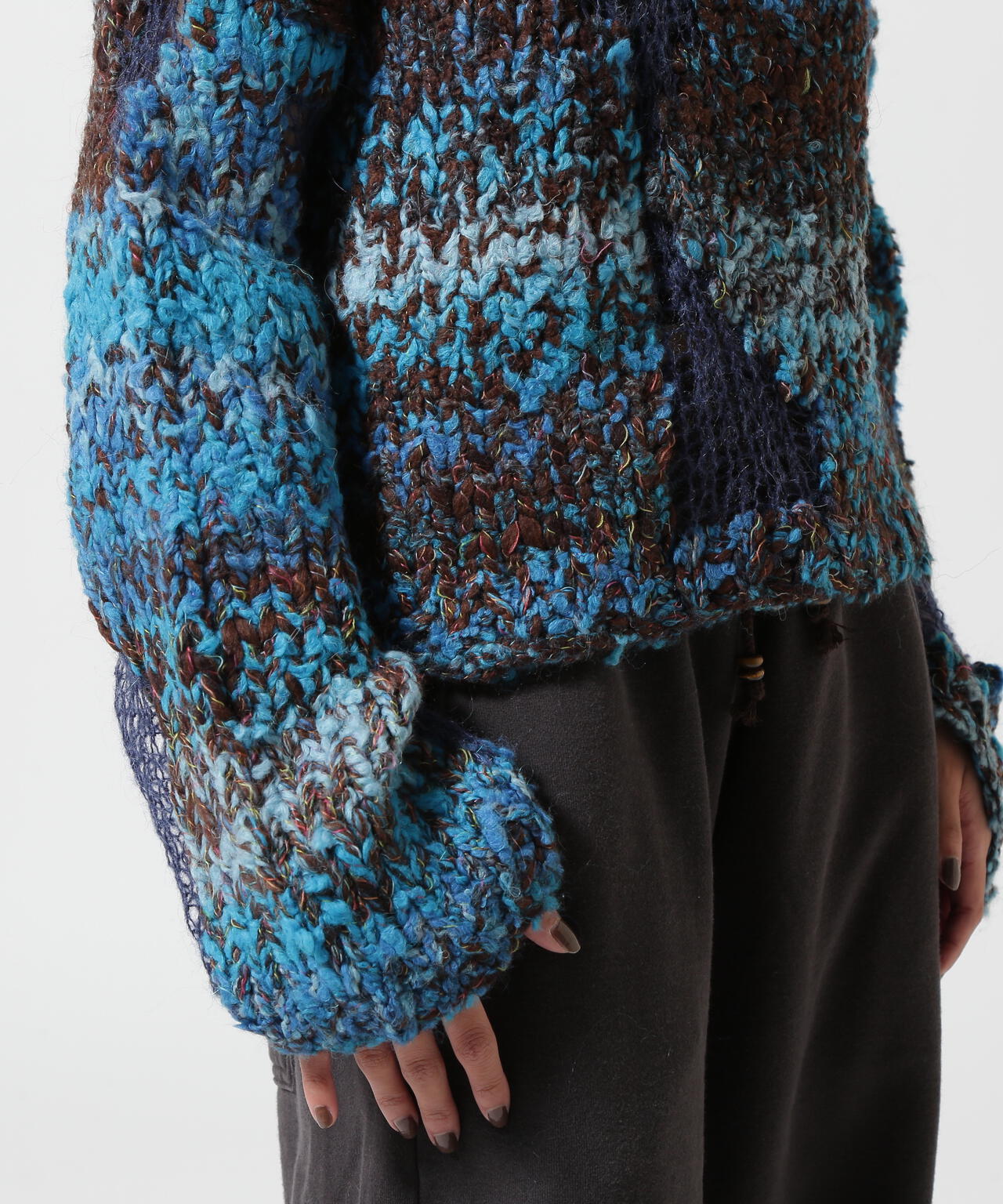 NOUNLESS（ナウンレス）MIX YARN INTARSIA KNIT | B 