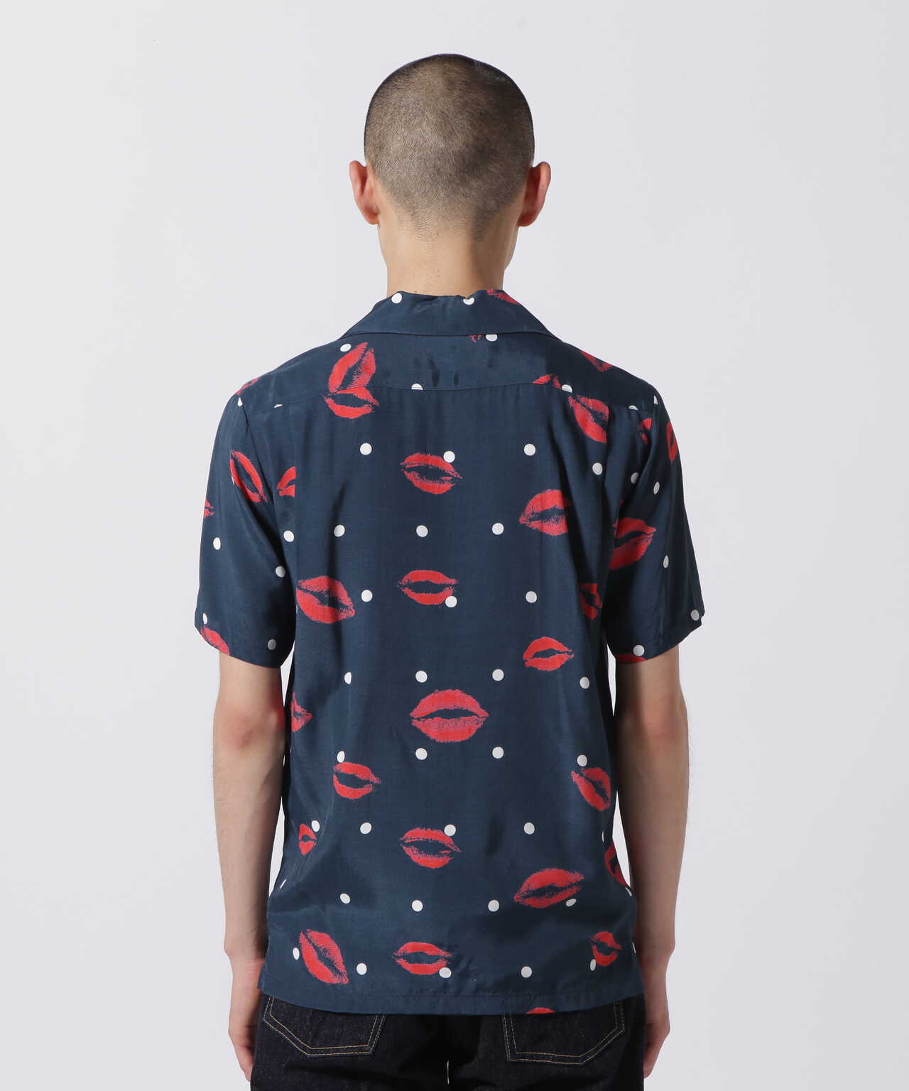 ALOHABLOSSOM KISS KIDS SHIRTS NAVY キッズ