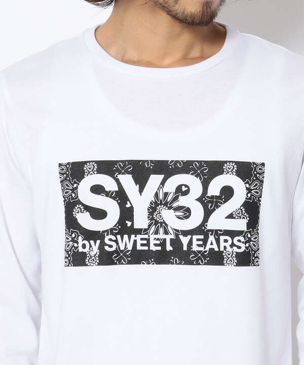 SY32 by SWEET YEARS /エスワイサーティトゥバイ スィートイヤーズ/PAISLEY BOX LOGO L/S TEE
