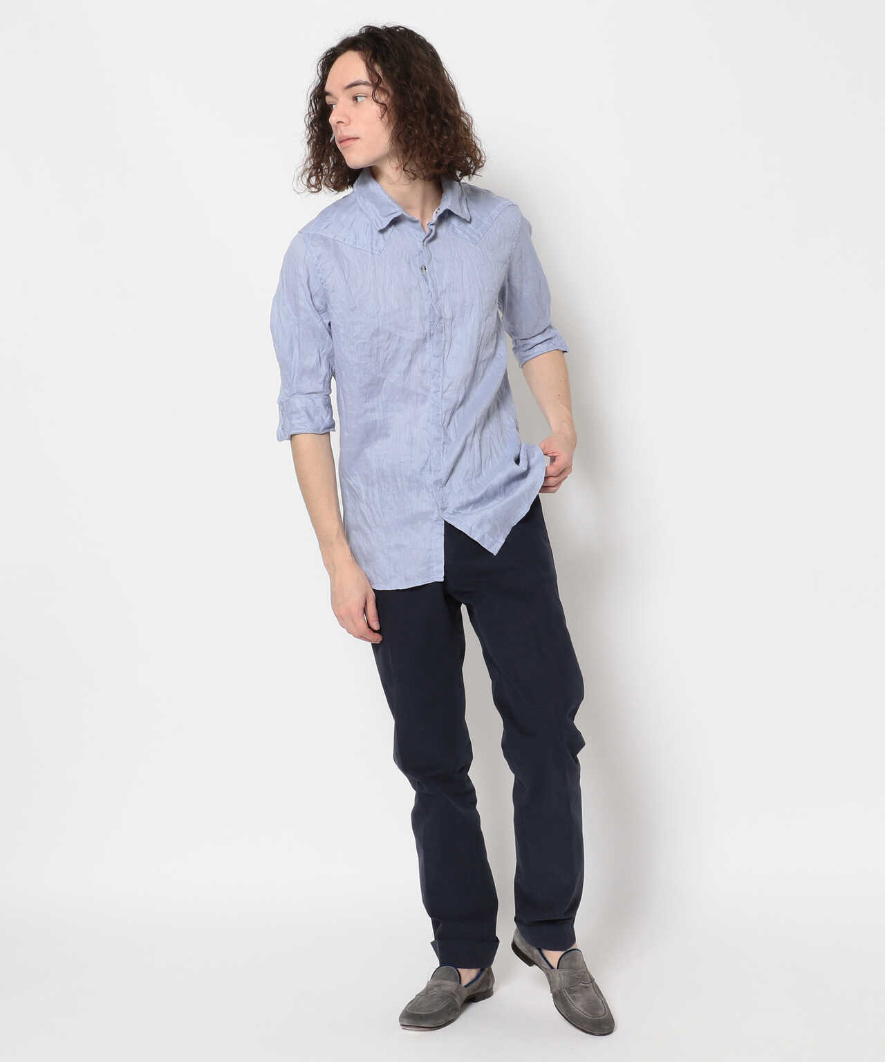 FranCisT_MOR.K.S./フランシスト モークス/WASHED LINEN H/S SHIRT 