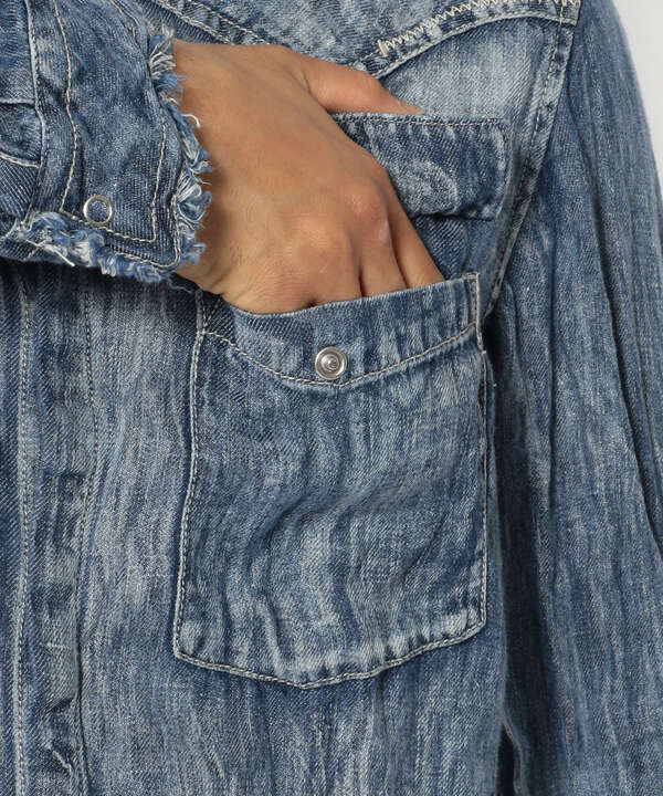 FranCisT_MOR.K.S./フランシストモークス/VINTAGE WASHED DENIM LINEN HOOK SHIRT